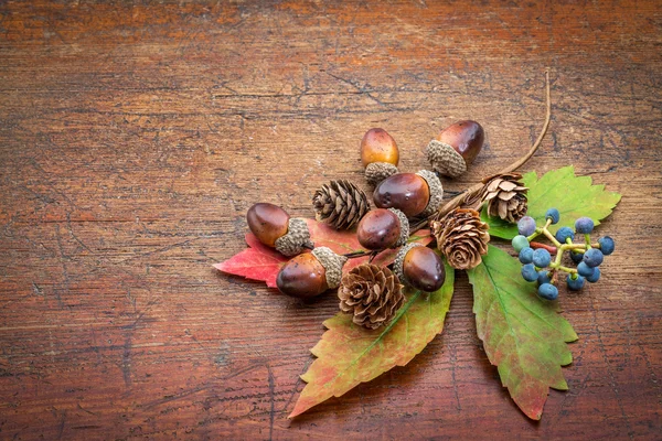 Rusztikus fa őszi dekoráció — Stock Fotó