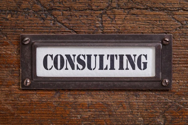 Consulting  file cabinet label — Stock Photo, Image