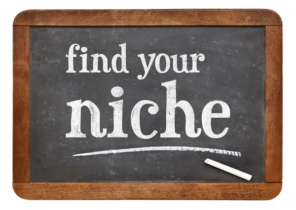 Find your niche advice on blackboard — Stock Photo, Image