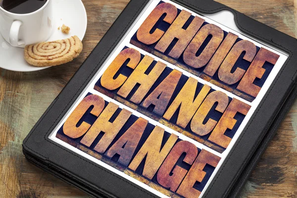 Choix, chance et changement sur tablette — Photo