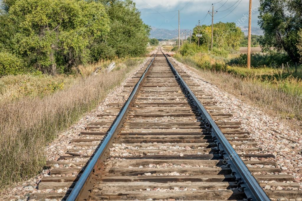 Railroad tracks in Colorado — Stock Photo © PixelsAway #84906802