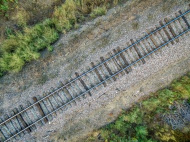 demiryolu parça havadan görünümü
