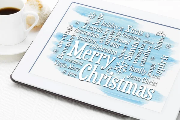 Merry Christmas greetings word cloud — Stock Photo, Image