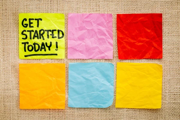 Get started today reminder note — Stock Photo, Image