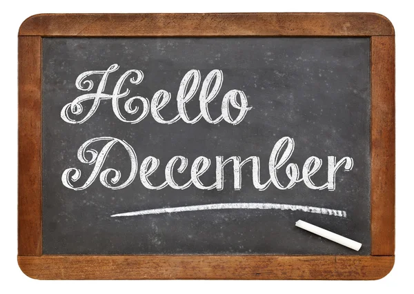 Hello December jel táblára — Stock Fotó