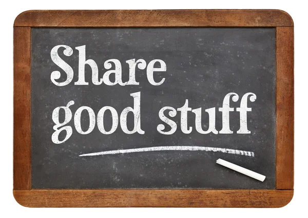 Share good stuff on blackboard — Stock Photo, Image