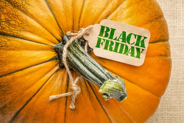 Black Fiday price tag iwth a pumpkin — Stock Photo, Image