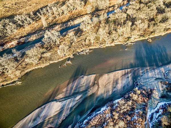 サウスプラット川の航空写真 — ストック写真