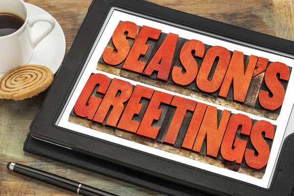 Season greetings in wood  type — Stock Photo, Image