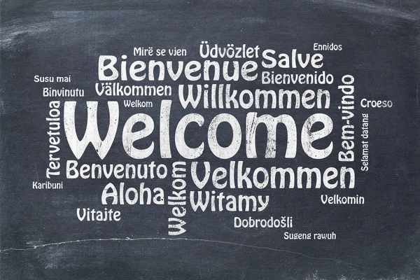 Добро пожаловать на разных языках — стоковое фото