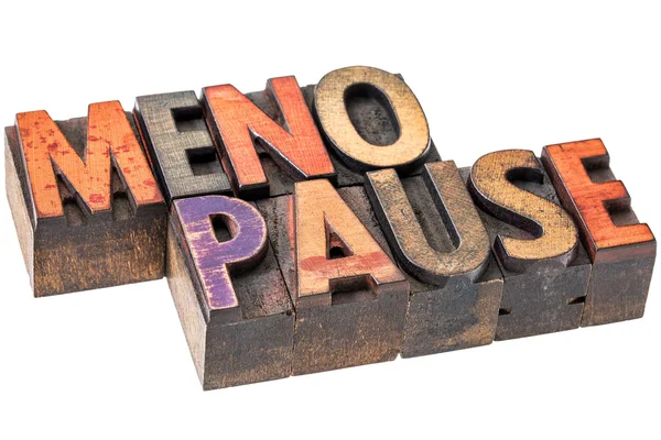 Menopause word in wood type — Stock Photo, Image