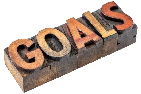 Goals word in vintage wood type — Stock Photo, Image