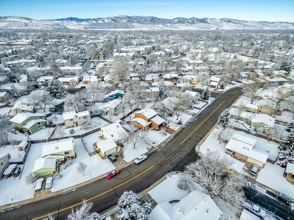 Fort Collins winter cityscape — Stock Photo, Image