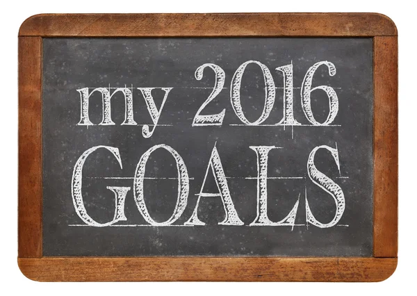 My 2016 goals on blackboard — Stock Photo, Image