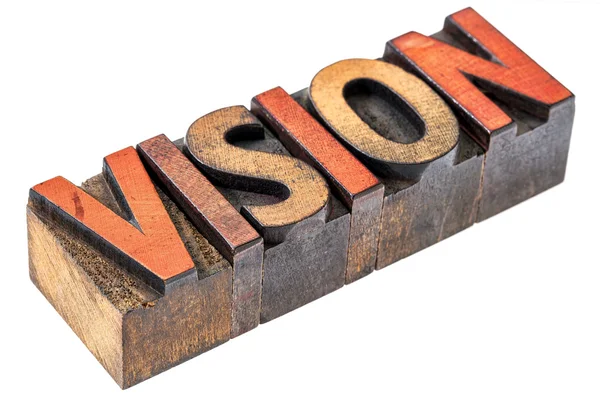 Vision word in vintage wood type — Stock Photo, Image