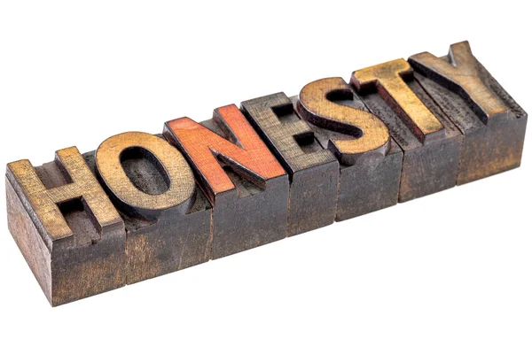 Honesty word in vintage wood type — Stock Photo, Image