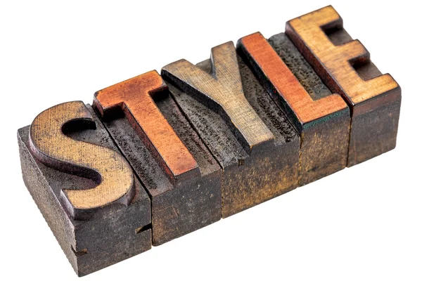 Style in vintage wood type — Stock Photo, Image