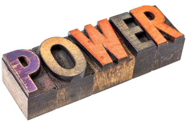Power in vintage wood type — Stock Photo, Image