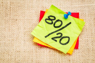 Yapışkan notu üzerinde Pareto prensibi