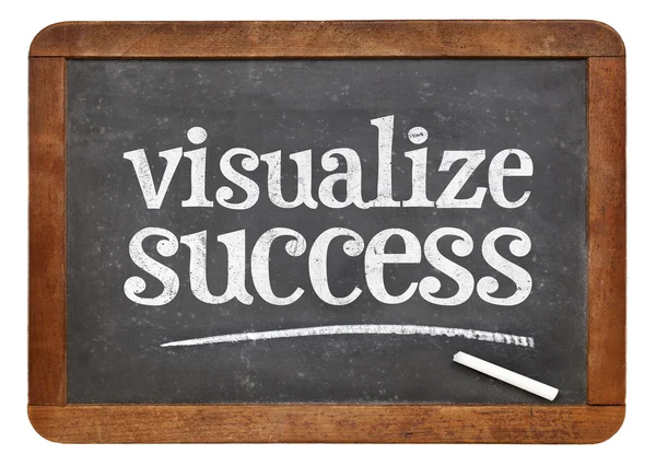 Visualize success advice on blackboard — Stock Photo, Image