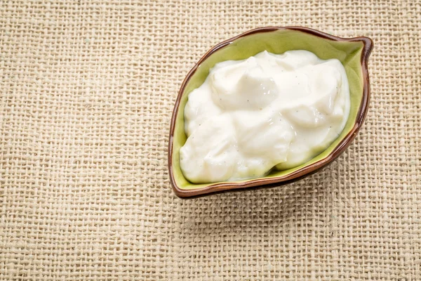 Vaniglia greco yogurt ciotola — Foto Stock