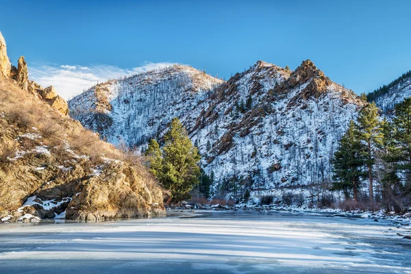Poudre River Canyon in inverno — Foto Stock