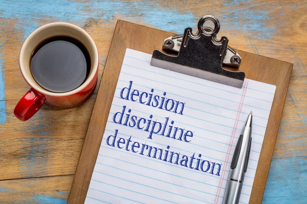 Decision, discipline, and determination — Stock Photo, Image