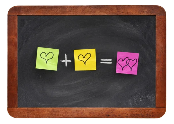 Love equation on blackboard — Stock Photo, Image