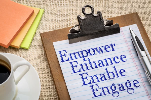 Empower, enhance, enable and engage — Stock Photo, Image