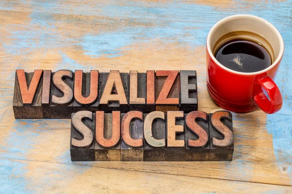 Visualize success in wood type — Stock Photo, Image