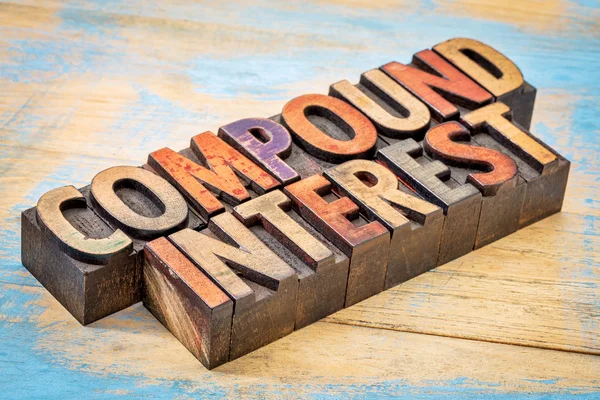 Compound interest banner — Stock Photo, Image