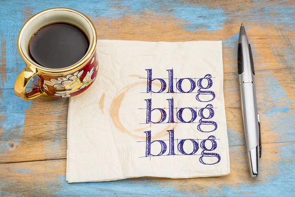 blogging concept on a napkin