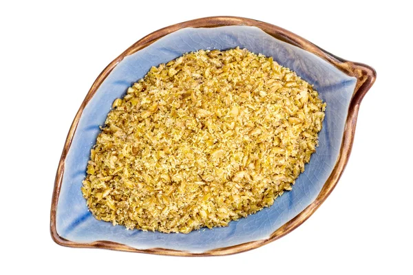 Golden flax meal in a bowl — Stock Photo, Image