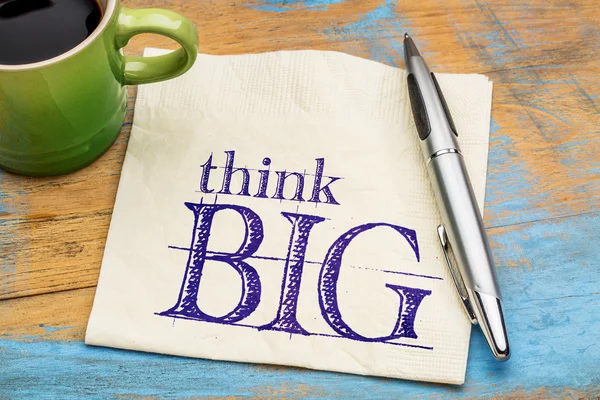 Think big phrase on a napkin — Stock Photo, Image