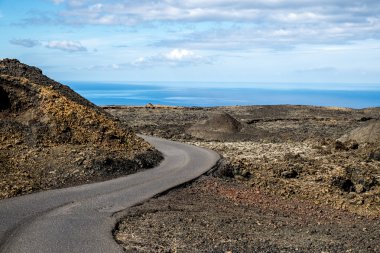 Volcanoe manzara Lanzarote, Kanarya Adaları, İspanya
