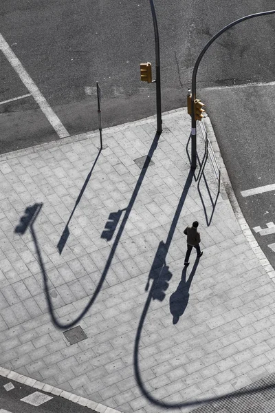 Aerial view of a street in Barcelona — Stock Photo, Image