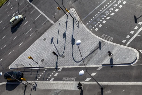 Letecký pohled na ulici v Barceloně — Stock fotografie