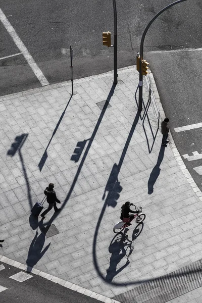 在巴塞罗那的街道鸟瞰图 — 图库照片