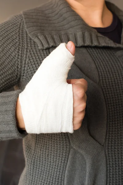 Thumbs up with bandage — Stock Photo, Image