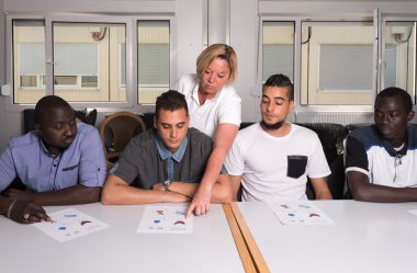 Daki bir Alman mülteciler için dil eğitimi