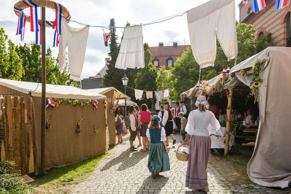 Stalls and tents at historic festival — Stock Photo, Image