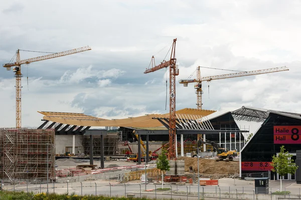 Baustelle einer neuen Ausstellungshalle in stuttgart — Stockfoto