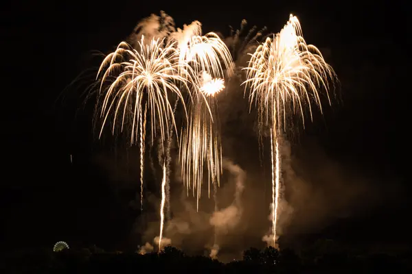 Huge Golden Fireworks — Stock Photo, Image