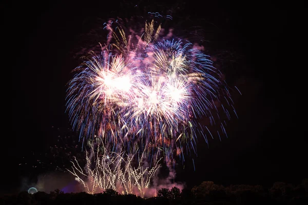 Grote kleurrijke vuurwerk — Stockfoto