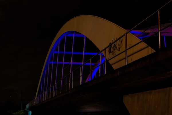 Railway bridge at night — Stock Photo, Image