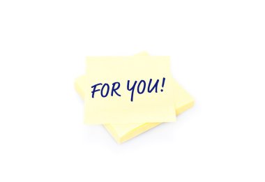 Blok ve metni sizin için beyaz sarı yapışkan not