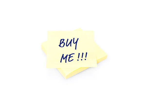 Желтая надпись на блоке с текстом Buy Me — стоковое фото