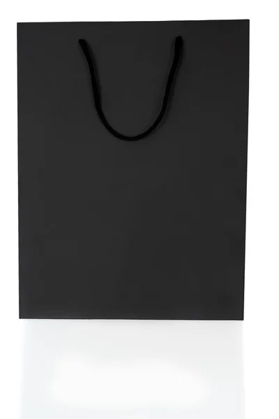 Empty Black Shopping Bag On White — Stock Photo, Image