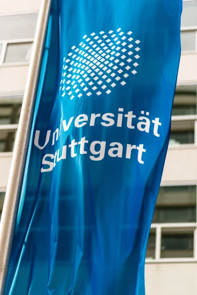 Bandera frente a la Universidad de Stuttgart, Alemania — Foto de Stock