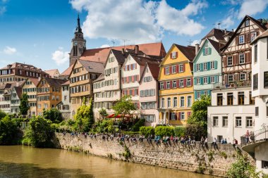 Tübingen, Almanya'nın waterfront adlı güzel eski evler
